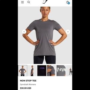 Gymshark - Non stop tee - Large - Gray